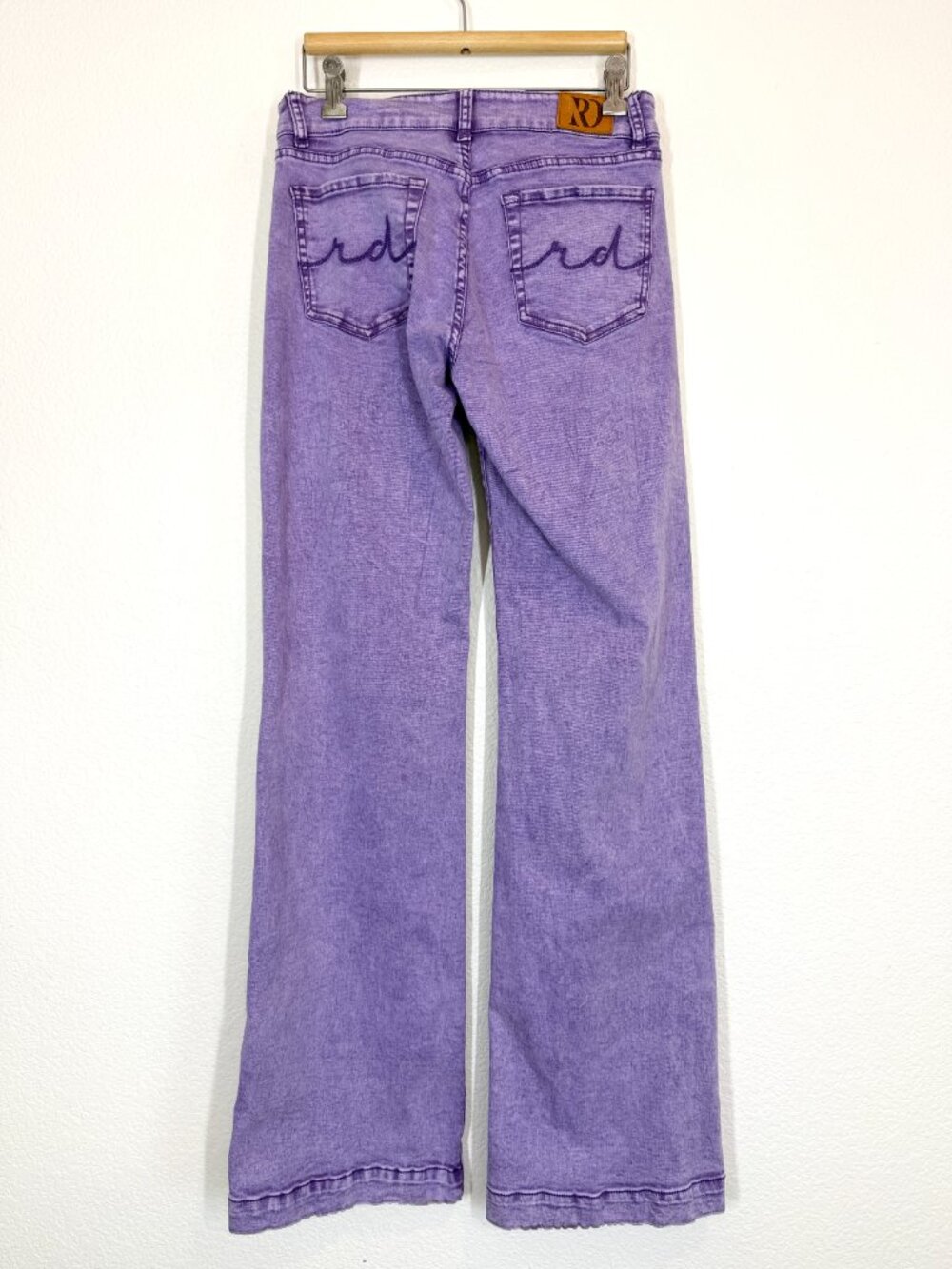 Ranch Dress n Purple Jeans Medium Western Wide Leg Stretch Tall Long inseam - Picture 3 of 9